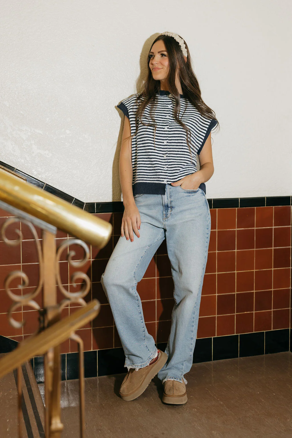 Abby Sweater Vest-Navy Stripe - Image 3