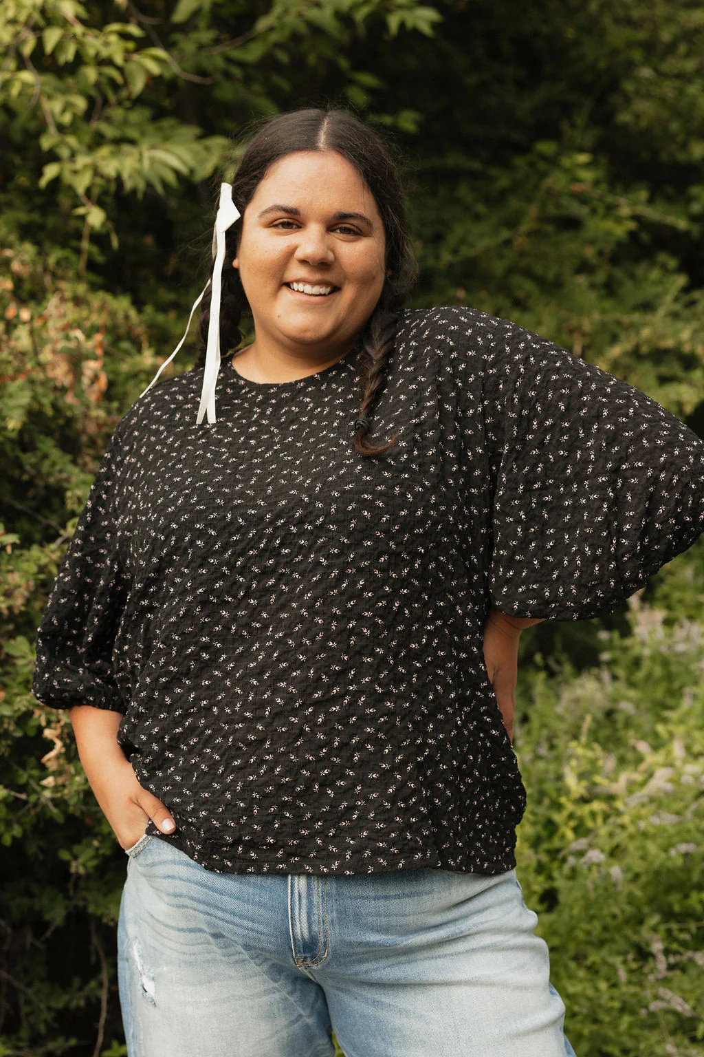 Adrianne Top-Black Floral - Image 3