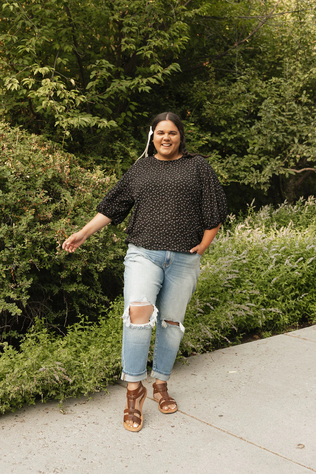 Adrianne Top-Black Floral - Image 5