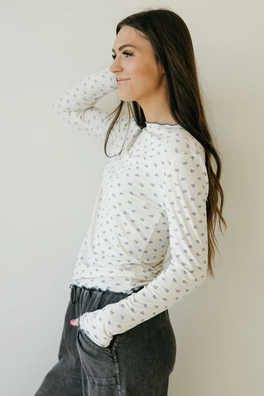 Becca Top-White/Blue - Image 4