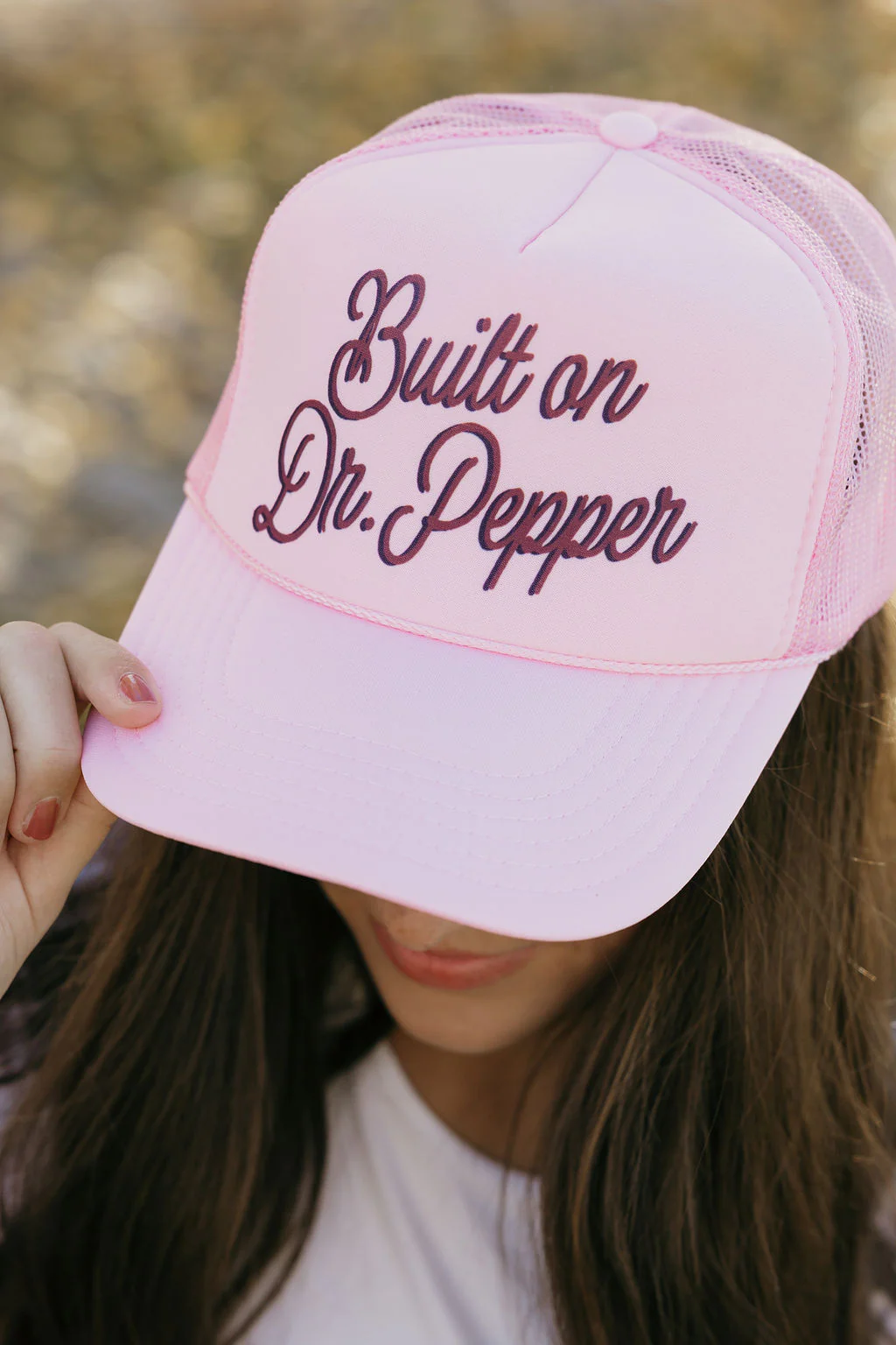 Built On Dr. Pepper Trucker Hat-Pink - Image 4