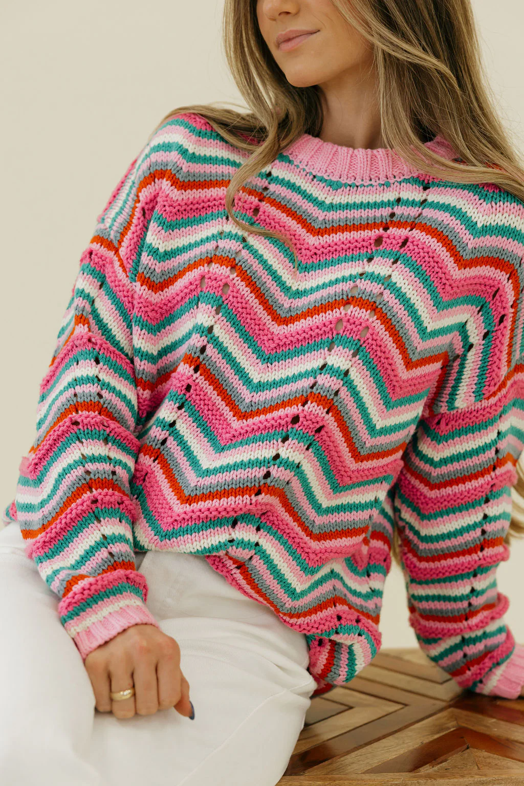Candy Cane Lane Sweater-Pink Multi - Image 3