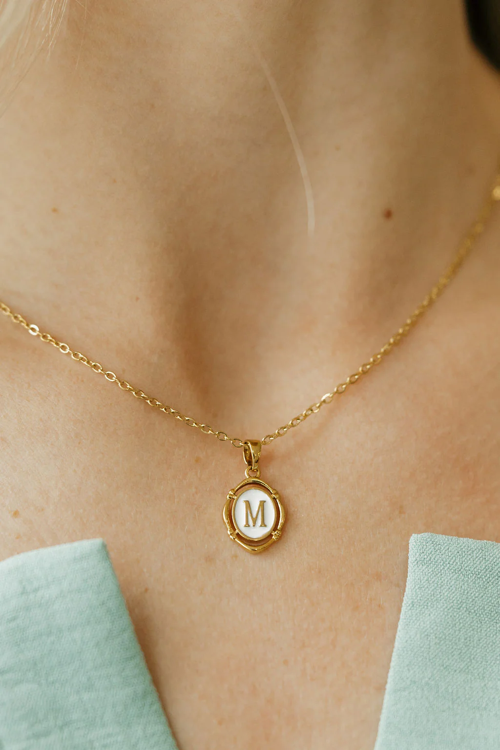 Dainty Initial Necklace-Gold - Image 4