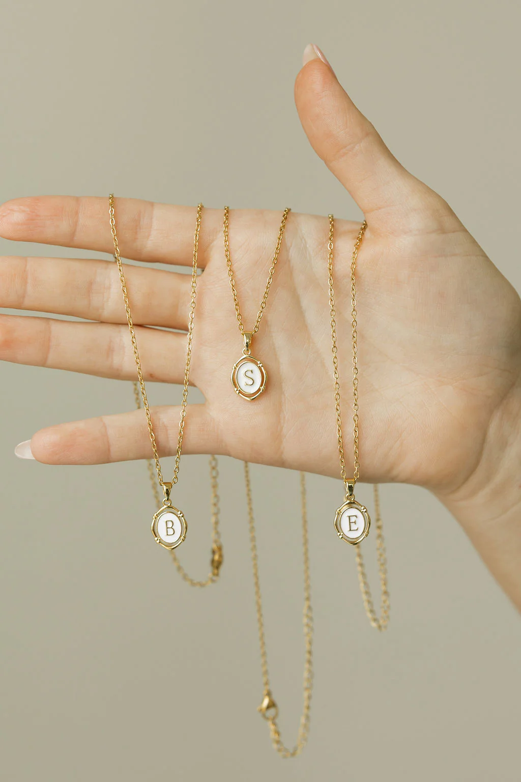 Dainty Initial Necklace-Gold - Image 5