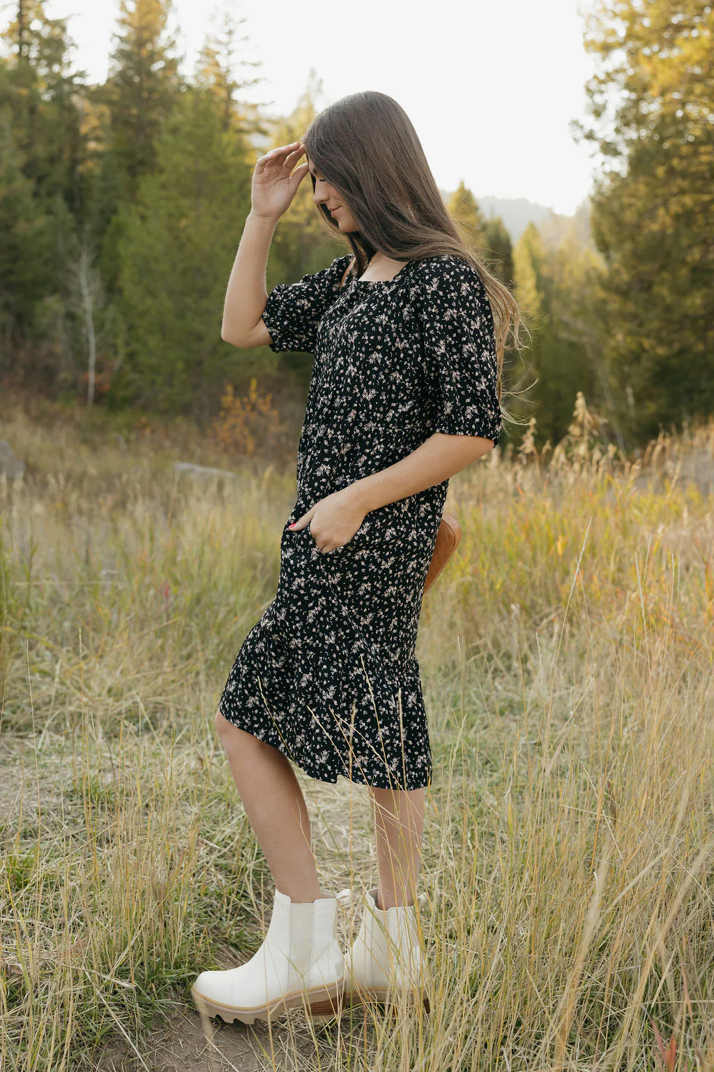 Downtown Memories Dress-Black Floral - Image 4