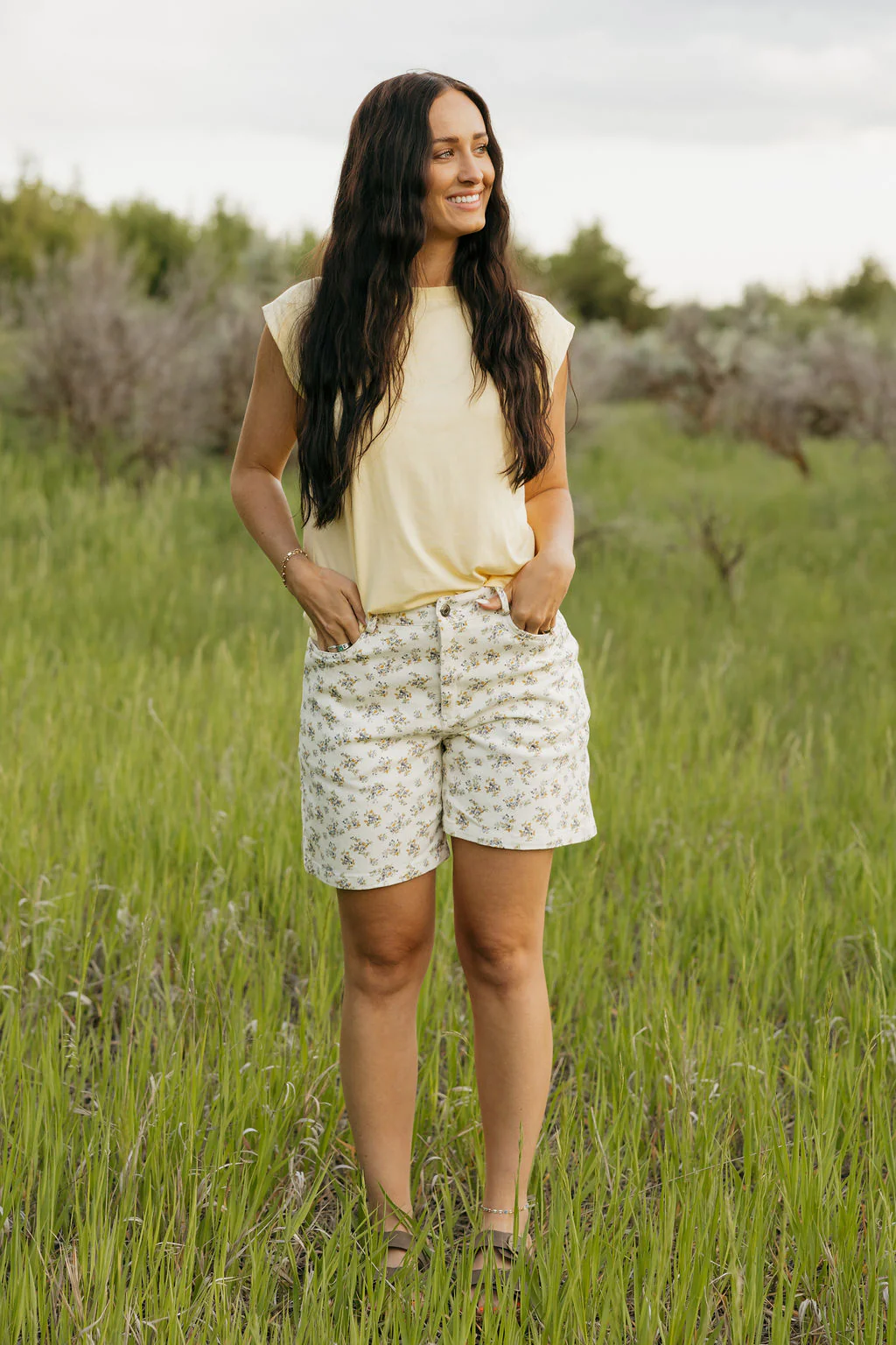 Edie Shorts-Ivory Floral - Image 3