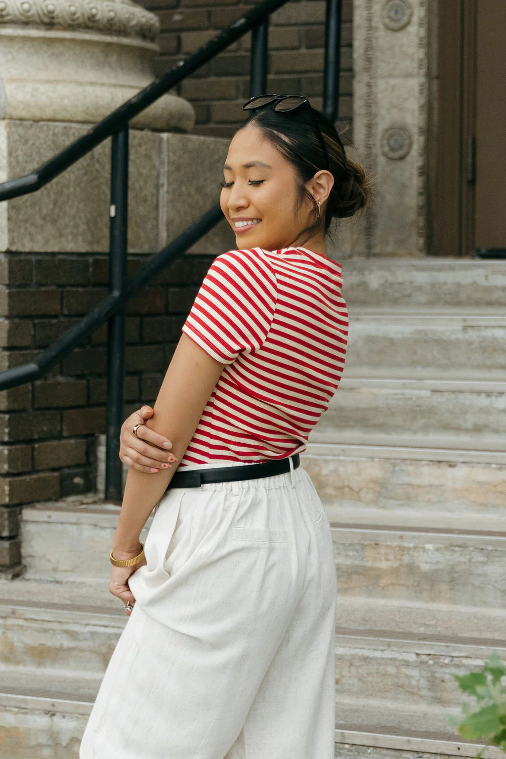 Kendall Tee-Red Stripe - Image 3