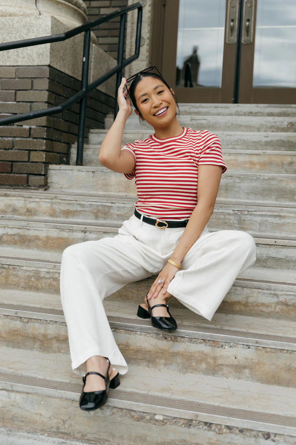 Kendall Tee-Red Stripe - Image 4