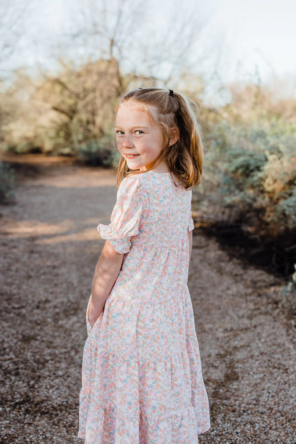 Little Girl's Linden Dress-Lt. Pink Multi - Image 5