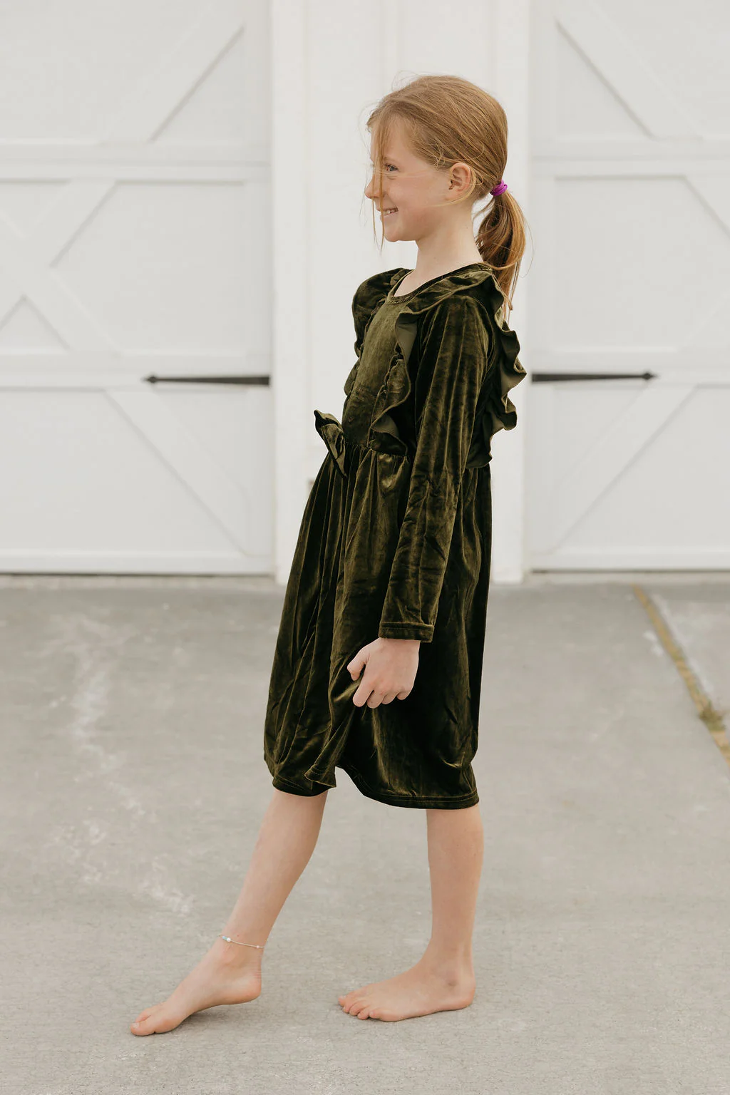 Little Girl's Noelle Dress-Moss - Image 3