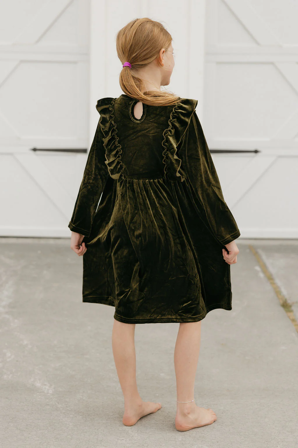 Little Girl's Noelle Dress-Moss - Image 4