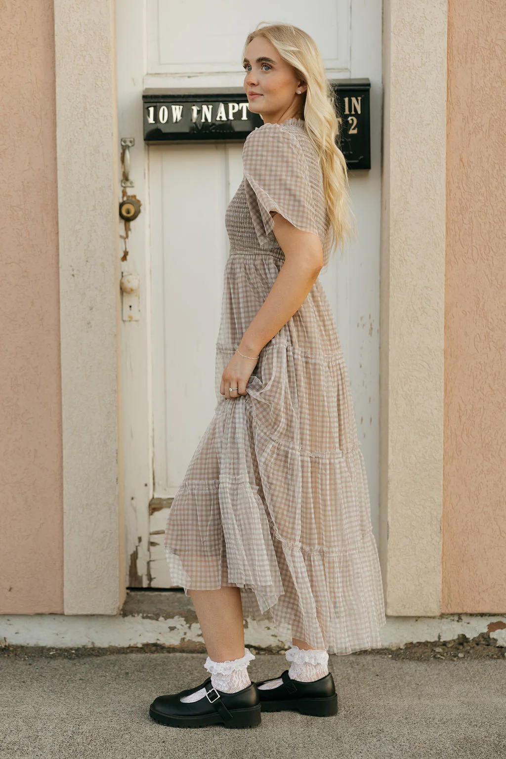 Loretta Dress-Taupe - Image 3