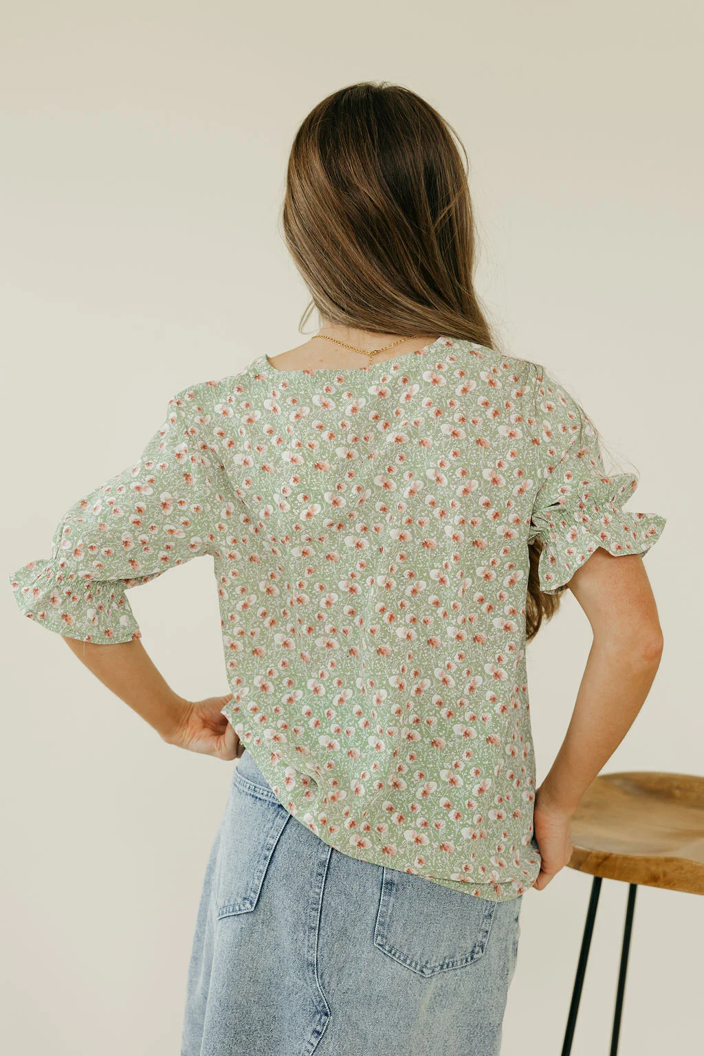 Sasha Top-Sage Floral - Image 4