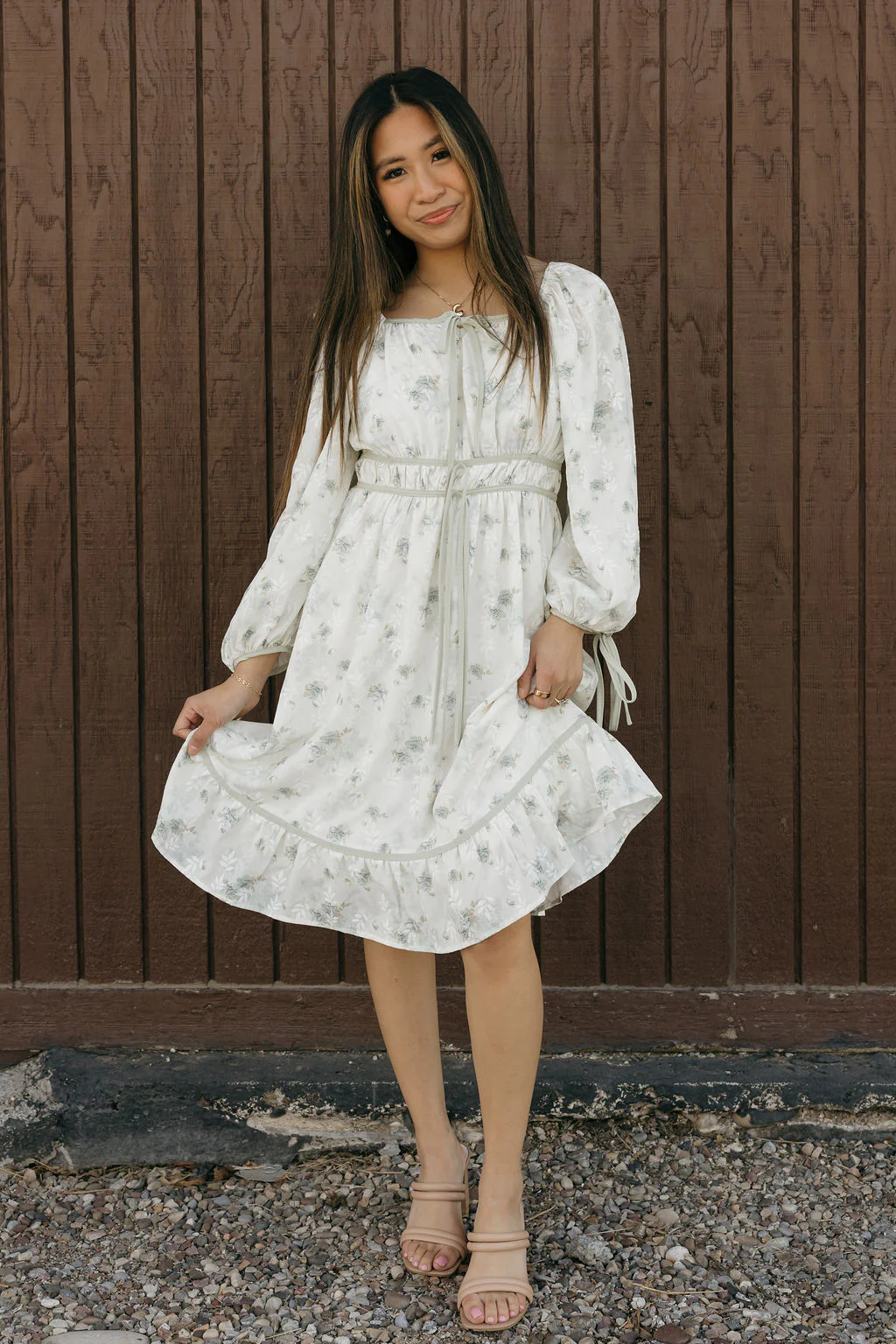 Whitley Dress-Sage Multi - Image 4